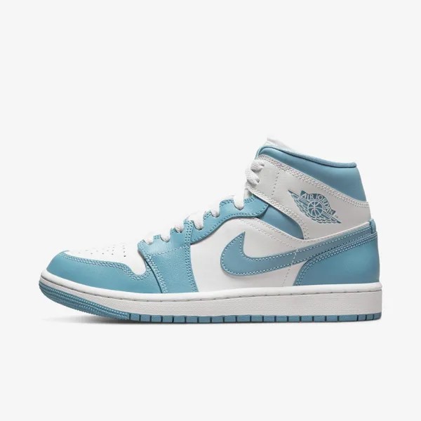 Кроссовки Jordan 1 Mid Sail and Worn Blue UNC BQ6472-141 WMNS Shoes