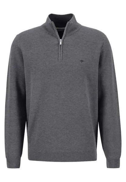 Пуловер FYNCH HATTON Troyer Zip, Structure, серый