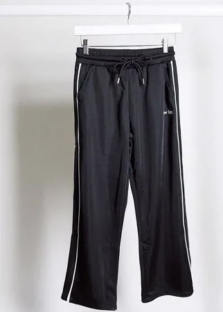 Черные прямые спортивные брюки ASOS DESIGN Petite-Черный