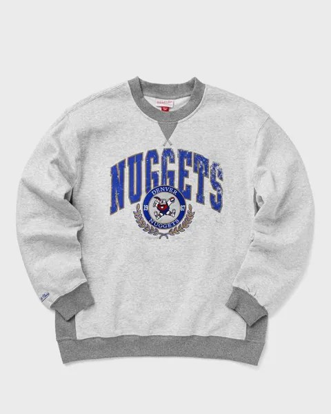 Флис Mitchell & Ness Nba Premium Fleece Crew Vintage Logo Denver Nuggets, цвет grey heather