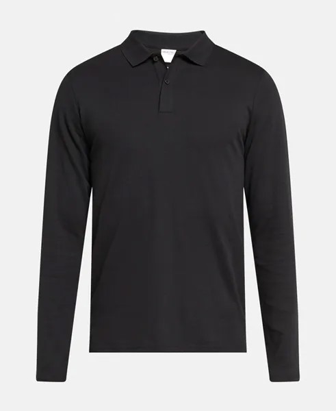 Рубашка-поло с длинными рукавами Selected Homme, черный