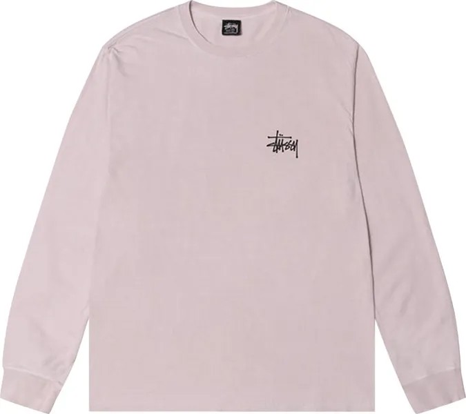 Лонгслив Stussy Basic Pigment Dyed Long-Sleeve Tee 'Blush', фиолетовый