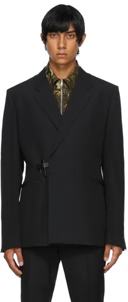 Черный шерстяной пиджак с навесным замком Givenchy
