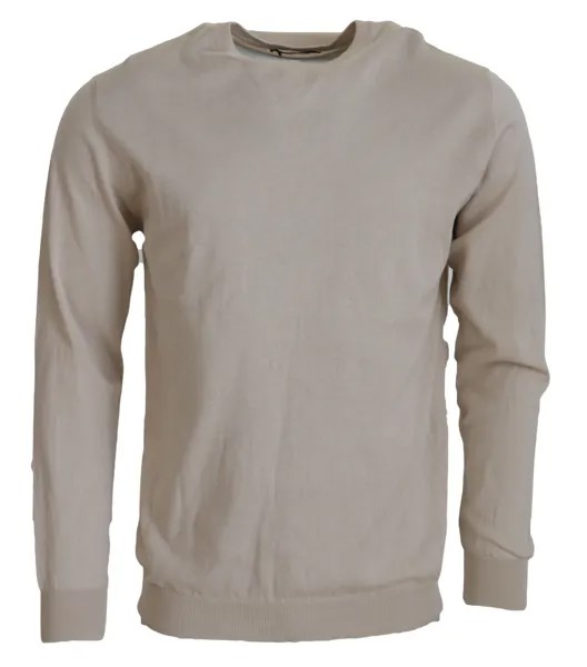 SPADALONGA Свитер мужской бежевый хлопковый пуловер с круглым вырезом IT54/US44/XL Рекомендуемая цена: 300 долларов США