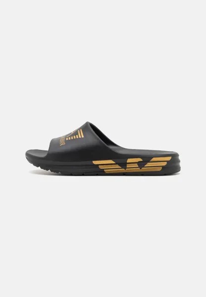Шлепанцы CRUSHER DISTANCE SLIDE EA7 Emporio Armani, цвет black/gold