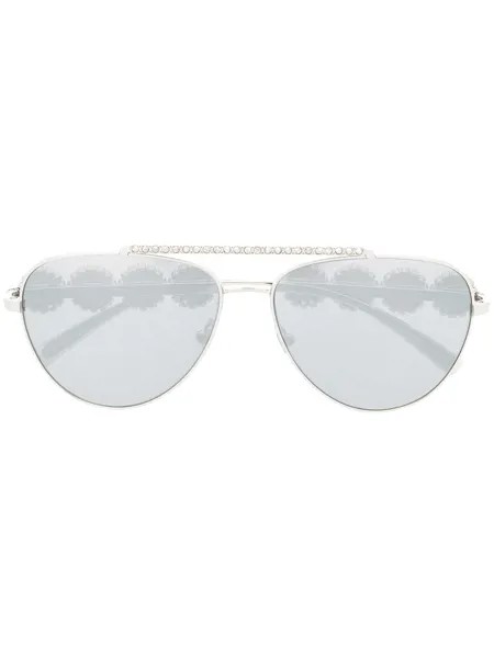 Versace Eyewear солнцезащитные очки-авиаторы в массивной оправе