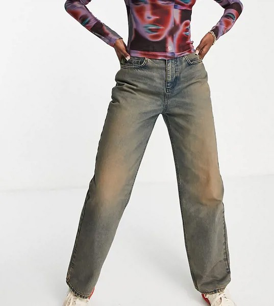 Свободные джинсы грязно-выбеленного цвета в винтажном стиле ASYOU-Голубой