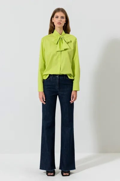 Блузка-рубашка из габардина LUISA CERANO, цвет lime