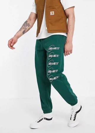 Зеленые спортивные штаны с логотипом-орбитой Carhartt WIP-Зеленый цвет