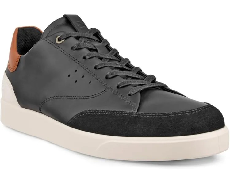 Кроссовки ECCO Street Lite Court, цвет Black/Cognac/Limestone