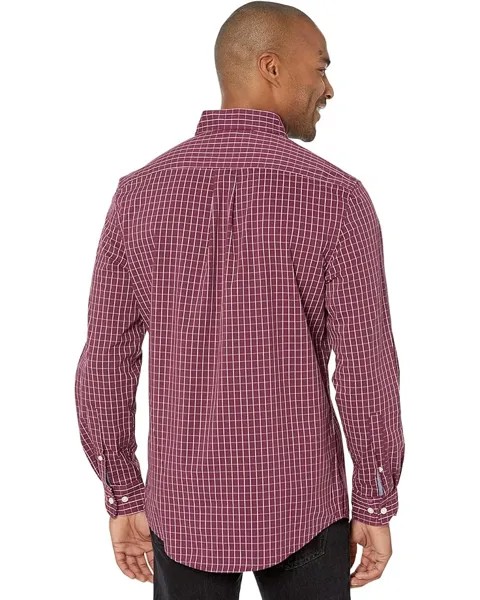Рубашка U.S. POLO ASSN. Long Sleeve Classic Fit Tattersall Plaid Woven Shirt, цвет Maroon Fall