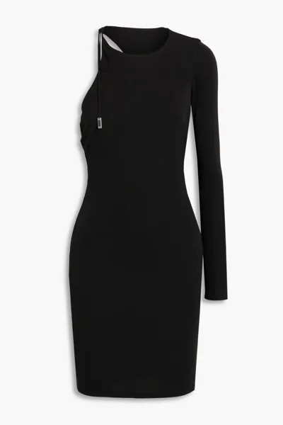 Платье мини Kayleigh из джерси с вырезом Halston, черный