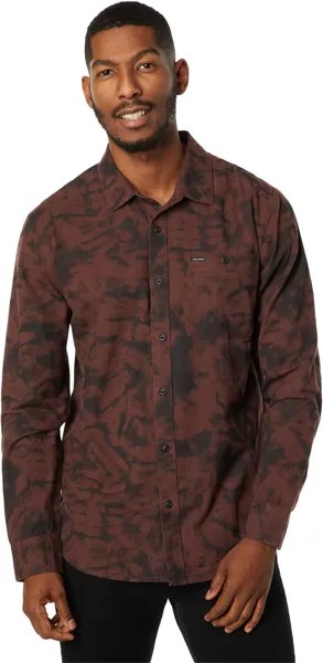 Рубашка Tie-Dye Long Sleeve Flannel Volcom, цвет Mahogany