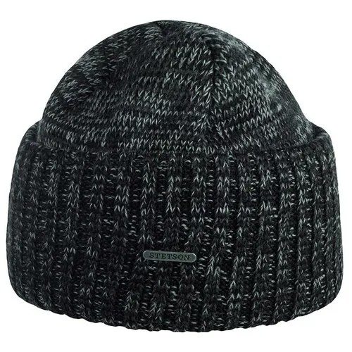 Шапка с отворотом STETSON 8519303 BEANIE VIRGIN WOOL MÉLANGE, размер ONE