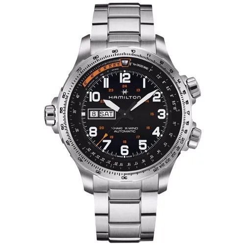 Наручные часы Hamilton Часы Hamilton Khaki Aviation X Wind Day Date Auto H77755133, черный