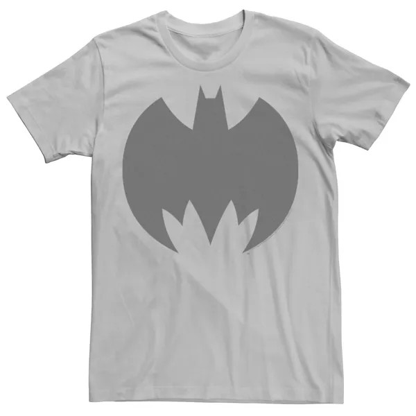 Мужская футболка с логотипом на груди и большой грудью из комиксов Бэтмен DC Comics, серебристый