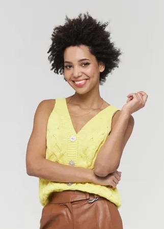 Жилет женский BE YOU BY211-14048 желтый 48 RU