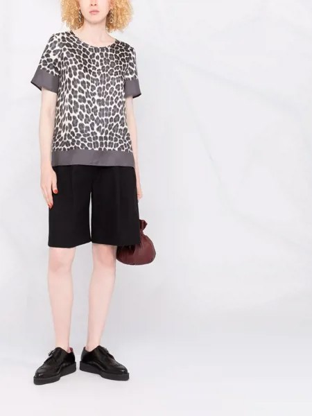 P.A.R.O.S.H. leopard-print silk T-shirt