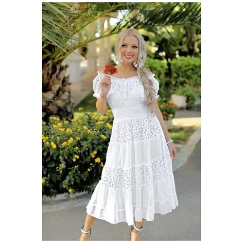 Платье Fresh Cotton, размер M, белый