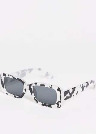 Квадратные солнцезащитные очки в черно-белой оправе из переработанных материалов ASOS DESIGN Recycled-Многоцветный