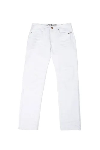 Мужские джинсы A. Tiziano из однотонного твила белого цвета Ross