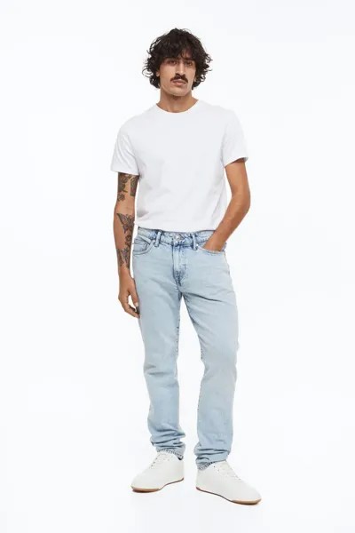 Обычные джинсы H&M, бледно-голубой деним