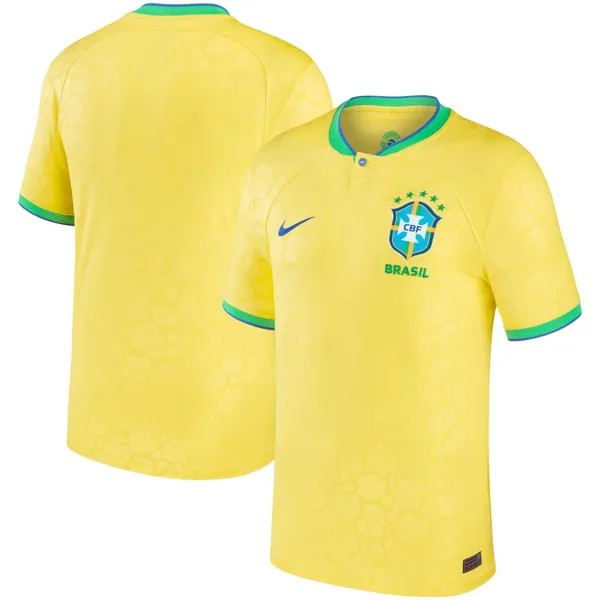 Мужская желтая футболка сборной Бразилии 2022/23 Home Breathe Stadium Реплика пустого Джерси Nike