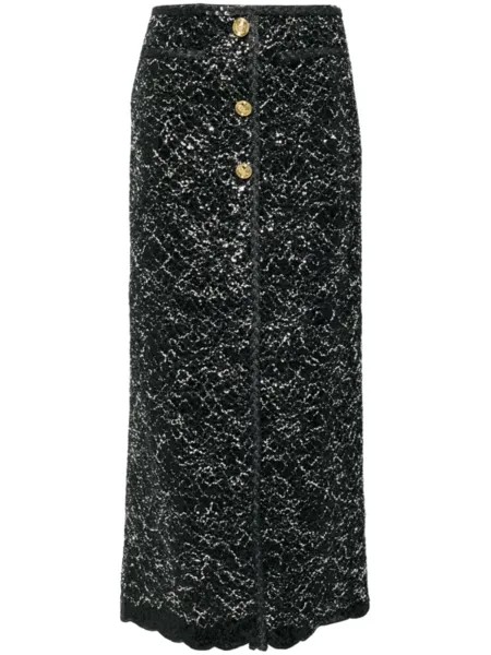 Giambattista Valli юбка, украшенная пайетками, черный