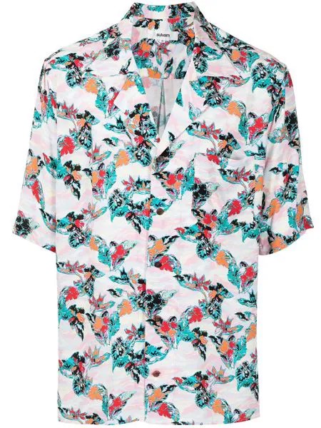 Sulvam гавайская рубашка с цветочным принтом