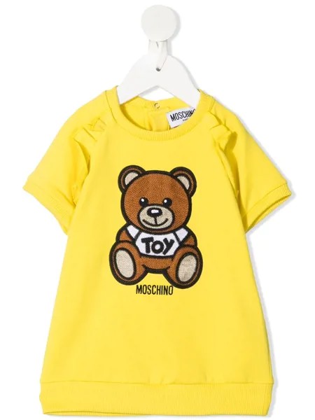 Moschino Kids футболка с короткими рукавами и вышивкой Teddy Bear