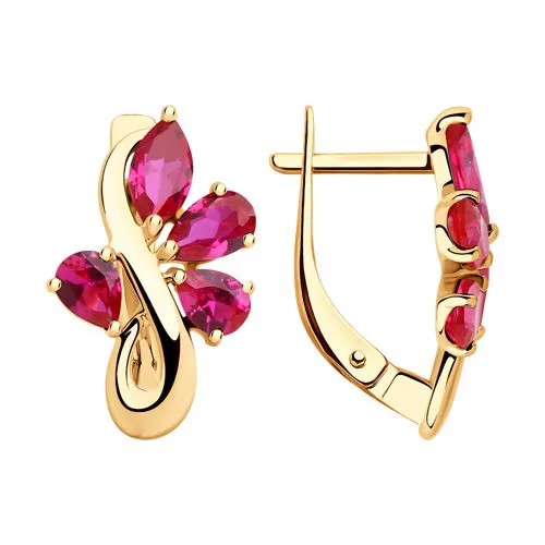 Серьги женские из золота SOKOLOV 725756, корунд