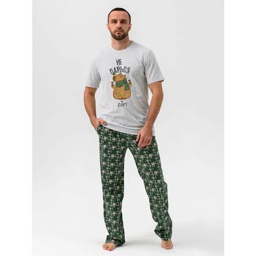 Пижама  Оптима Трикотаж, размер 52, зеленый