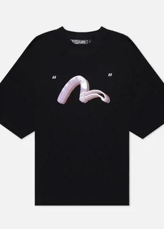 Мужская футболка Evisu 3D Seagull W.Shadow The Great Wave, цвет чёрный, размер M