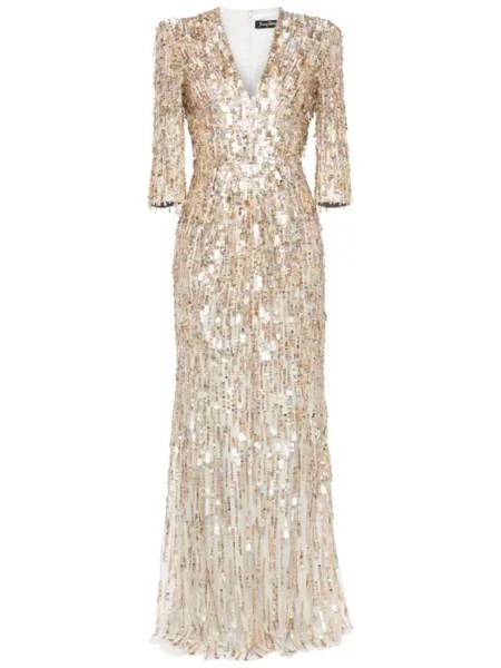 Jenny Packham платье Oscar с пайетками, золотистый