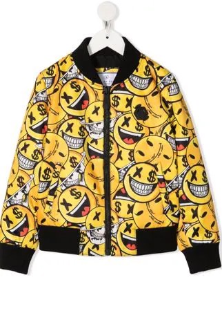 Philipp Plein Junior бомбер Iconic Plein с принтом