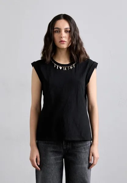 Футболка с набивным рисунком JETAIME NECKLACE BELLA TEE Cinq à Sept, черный