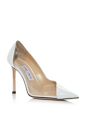 JIMMY CHOO Женские белые кожаные туфли-лодочки Cass с острым носком на шпильках без шнуровки 39