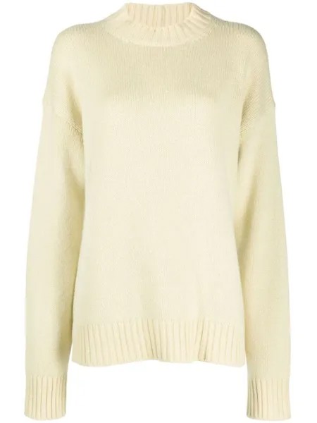 Jil Sander джемпер с круглым вырезом, зеленый