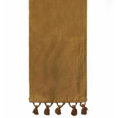 Шарф Basile, натуральный шелк, с бахромой, 110х20 см, коричневый