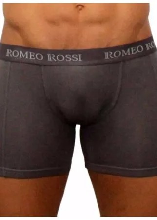 Romeo Rossi Трусы боксеры с классической посадкой с профилированным гульфиком, размер M, темно-серый