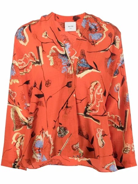 Alysi шелковая блузка с цветочным принтом