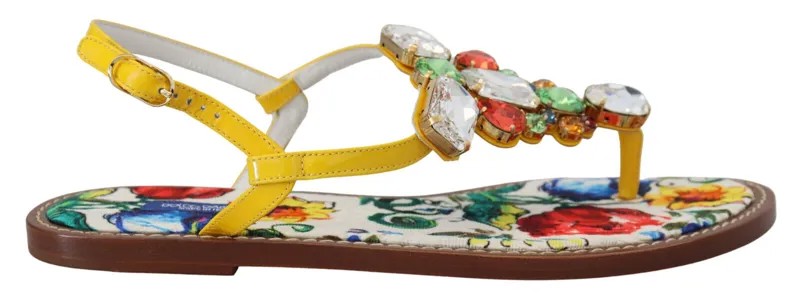 DOLCE - GABBANA Shoes Разноцветные сандалии с кристаллами майолики Шлепанцы EU35.5 / US5