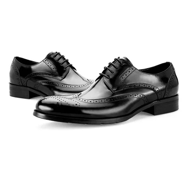 Туфли мужские деловые классические из натуральной кожи, итальянские броги ручной работы с острым носком, резные свадебные туфли, искусственная кожа, 45