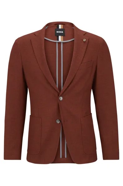 Пиджак приталенного кроя Hugo Boss Cotton Blend Micro-Pattern, красный