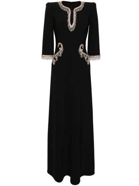 Jenny Packham вечернее платье Viva с кристаллами, черный
