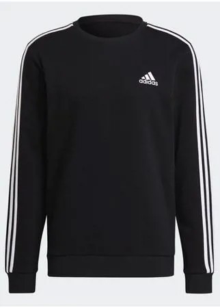 Толстовка adidas Essentials Fleece 3-Stripes Sweatshirt размер m, black/white
