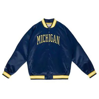 Легкая атласная куртка Mitchell - Ness мужская синяя повседневная спортивная верхняя одежда STJ