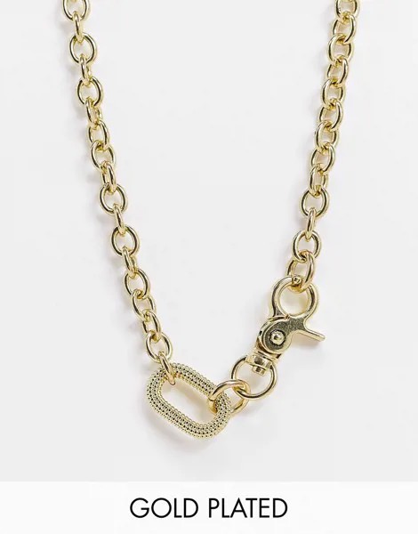 Позолоченное массивное ожерелье-цепочка с броским дизайном Luv AJ Isla-Золотой