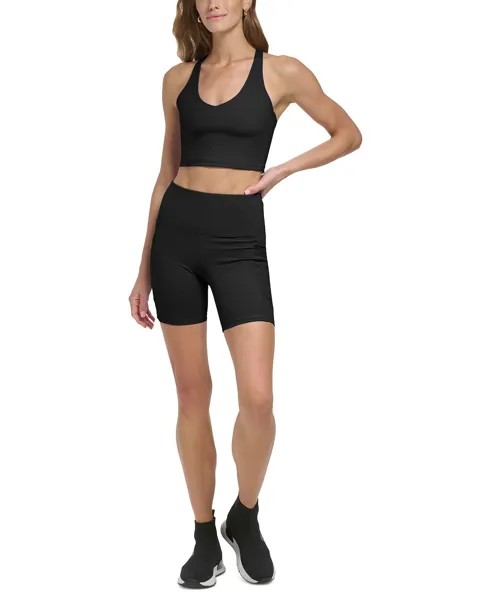 Женские велосипедные шорты balance со сверхвысокой посадкой без застежек DKNY, черный
