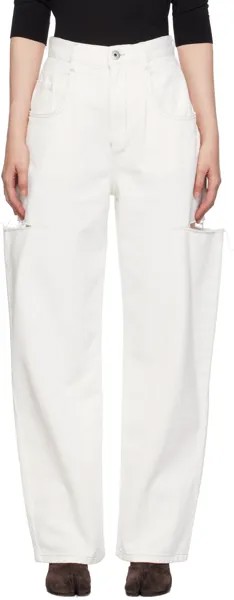 Белые джинсы с разрезом Maison Margiela